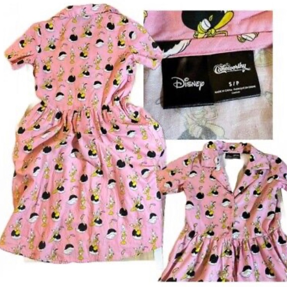Cakeworthy Disney Beauty &The Beast Pink Lumiere Fifi Shirt Dress XL - Picture 2 of 3